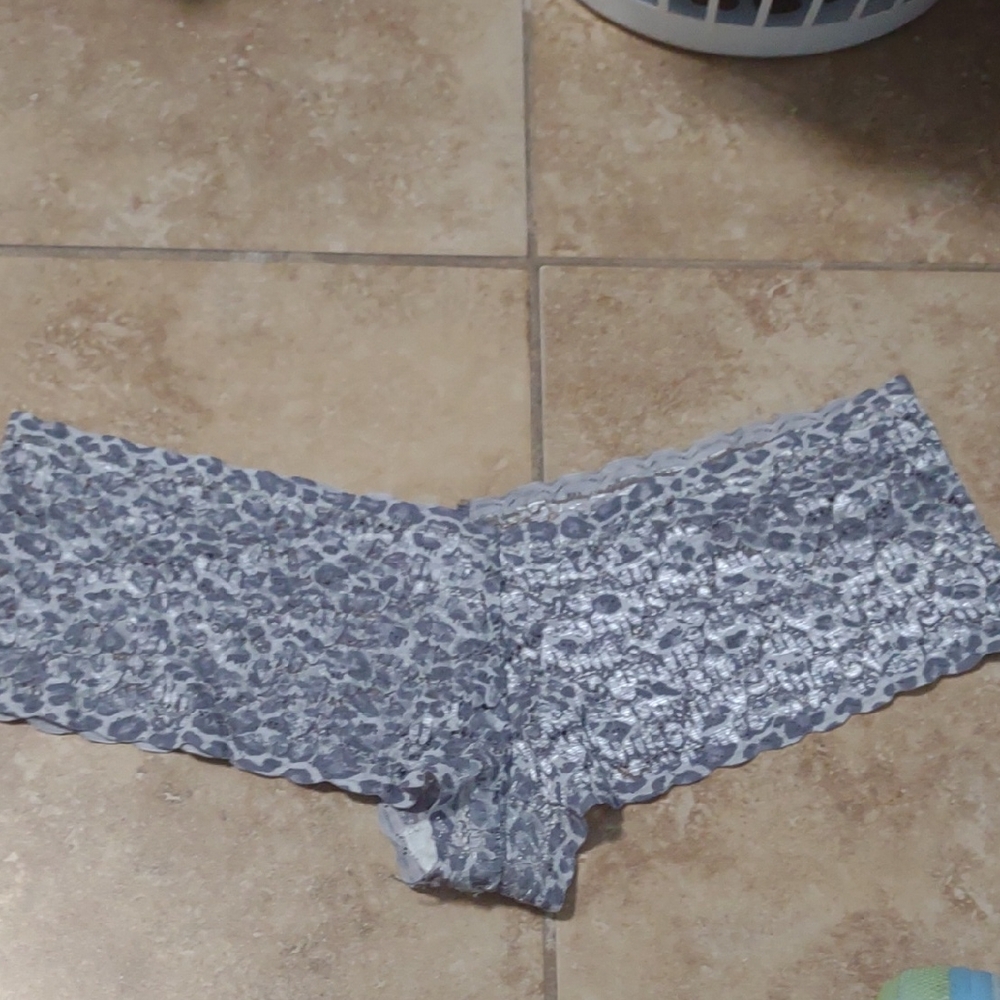 XL- Gray Lace Women's Intimate Panties